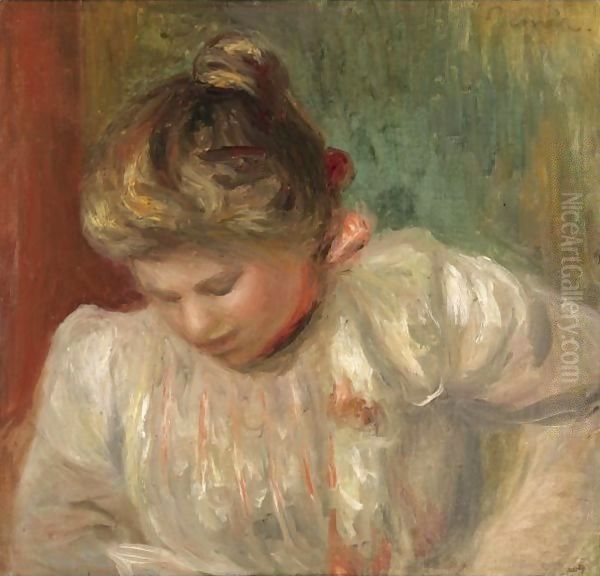 Jeune Fille Au Buste Oil Painting by Pierre Auguste Renoir