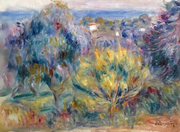 Paysage Avec Vue Sur La Mer Oil Painting by Pierre Auguste Renoir