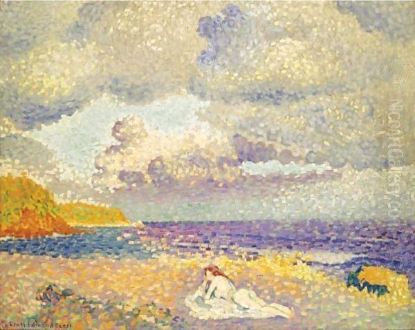 Avant L'Orage (La Baigneuse) Oil Painting by Henri Edmond Cross