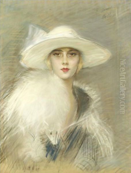 Portrait De Femme Oil Painting by Paul Cesar Helleu