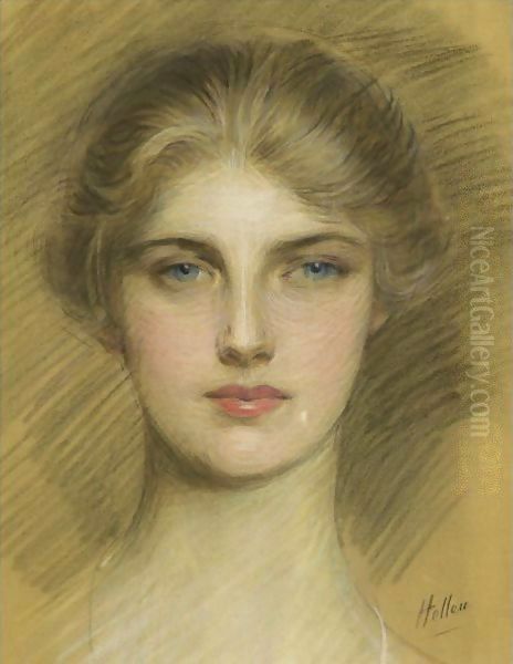 Portrait De Femme 2 Oil Painting by Paul Cesar Helleu