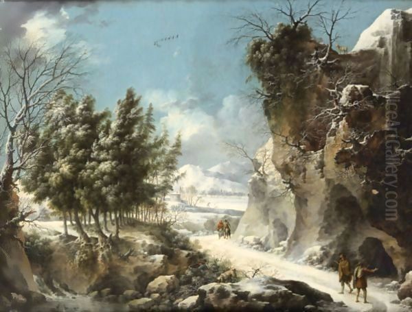 Winter Landscape 3 Oil Painting by Francesco Foschi