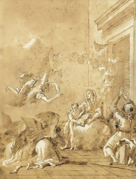 The Education Of The Virgin Oil Painting by Giovanni Domenico Tiepolo