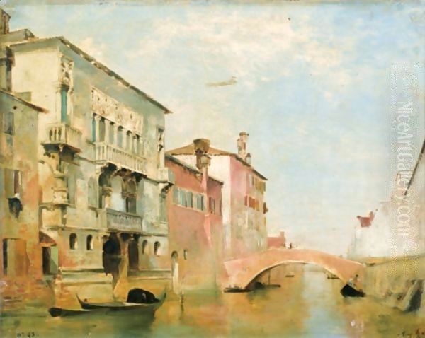 View Of Canal Della Misericordia, Venezia Oil Painting by Eugene Fromentin