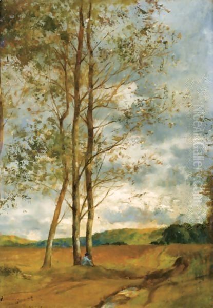 Birch In Montoire, Near Blois Oil Painting by Eugene Fromentin