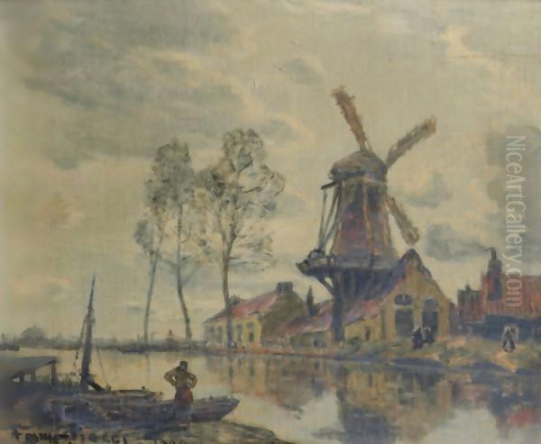 The Windmill Oil Painting by Frank Myers Boggs