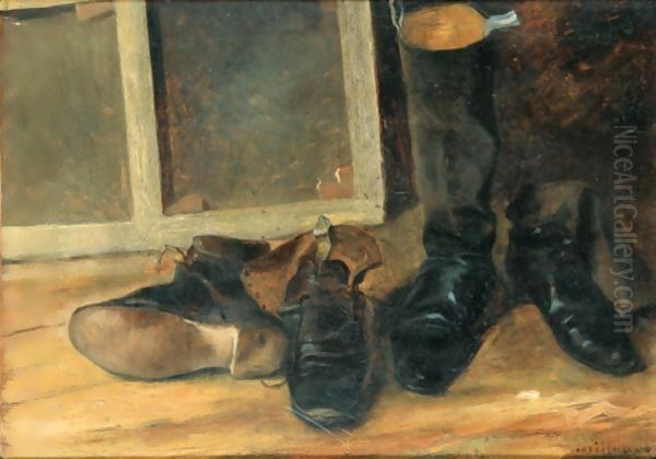 Still Life With Boots Oil Painting by Paul Trouillebert