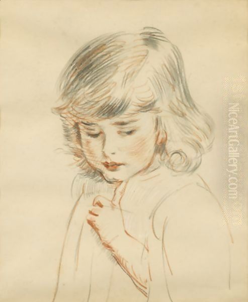 The Bust Of Ellen Oil Painting by Paul Cesar Helleu