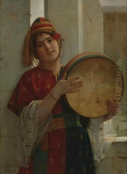 The Tambourine Player Oil Painting by Guillaume Charles Le Brun