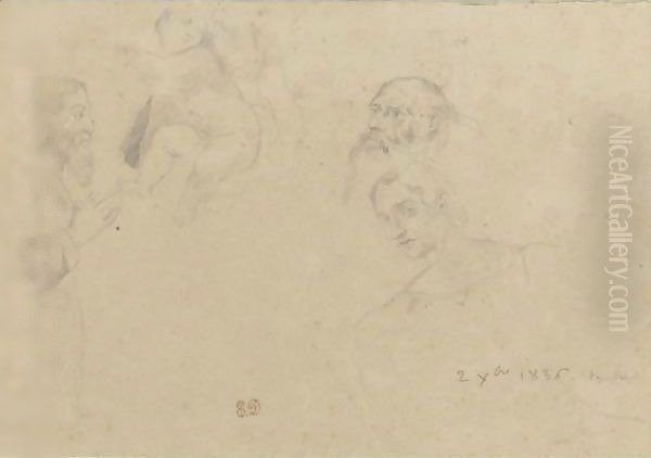 Figure Studies Oil Painting by Eugene Delacroix