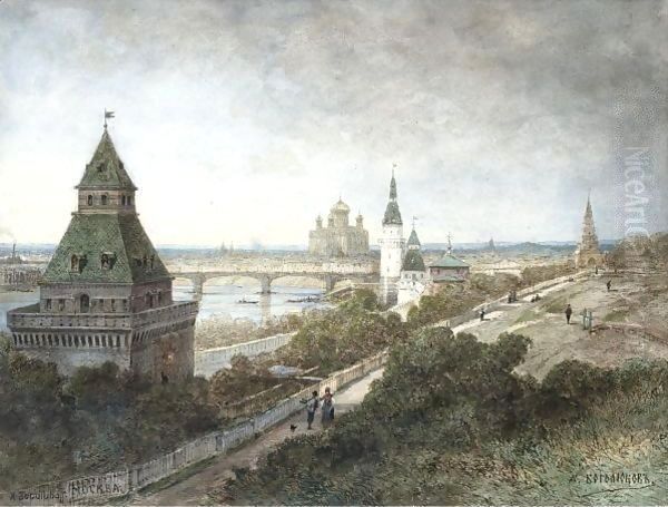 View Of Moscow Oil Painting by Aleksei Petrovich Bogolyubov