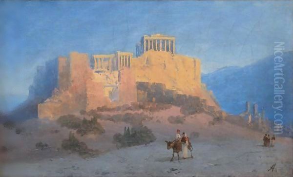 View Of The Acropolis Oil Painting by Ivan Konstantinovich Aivazovsky