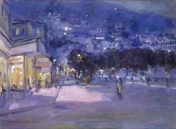 View Of Monaco Oil Painting by Konstantin Alexeievitch Korovin