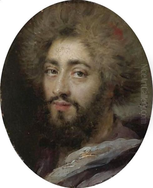 Portrait Of Mohammed Reza Bey, Persian Ambassador To France, During The Reign Of Louis XIV Oil Painting by Antoine Coypel