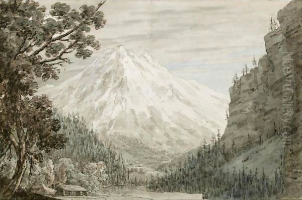 Between Lauterbrunn And Grindelwald Oil Painting by John Robert Cozens