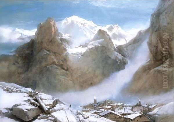 A View Of Mont Blanc Oil Painting by Henry Bright