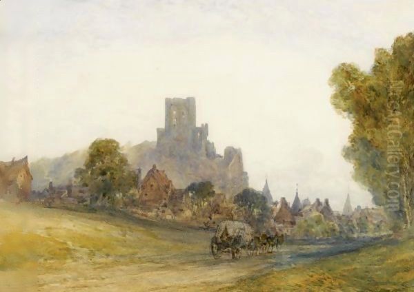 Montrichard On The Cher, Loire Valley Oil Painting by William Callow