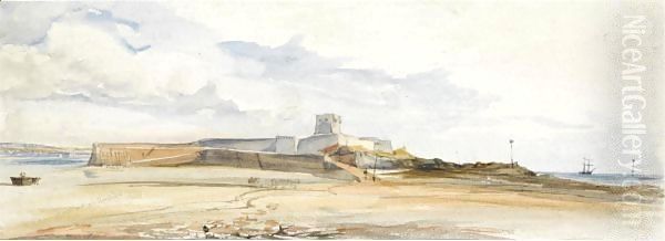 Fort St. Aubins, Jersey Oil Painting by Thomas Shotter Boys