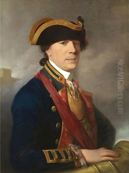 Portrait Of An Officer 2 Oil Painting by Josepf Wright Of Derby