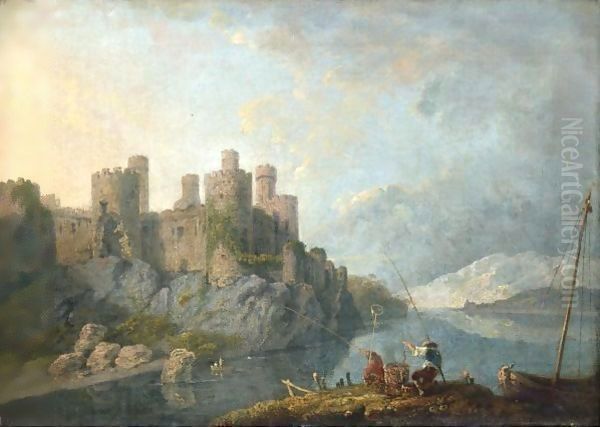 View Of Conway Castle Oil Painting by John Inigo Richards