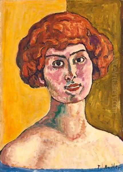 Portrait Of A Young Woman With Red Hair, 1912 Oil Painting by Ferdinand Hodler