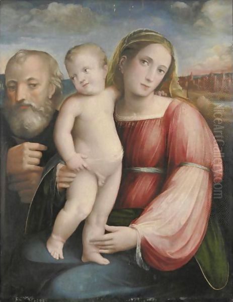 Sacra Famiglia Oil Painting by Giacomo & Giulio Francia