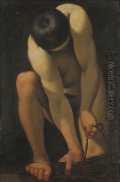 Nudo Maschile Oil Painting by Italian School