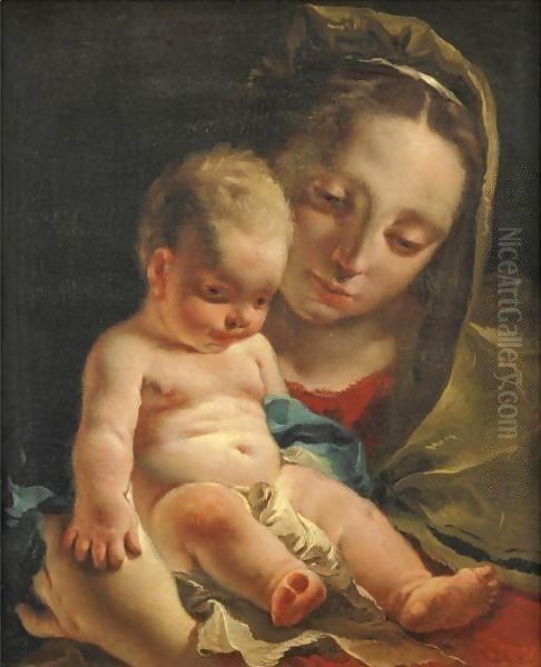 Madonna Col Bambino Oil Painting by Giovanni Battista Tiepolo