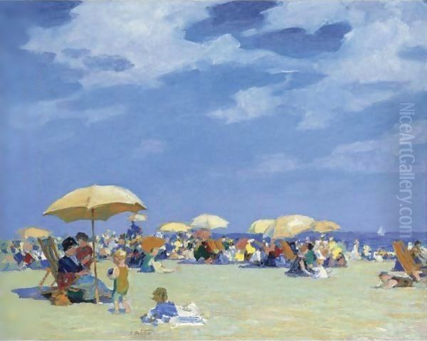 Beach At Far Rockaway Oil Painting by Edward Henry Potthast