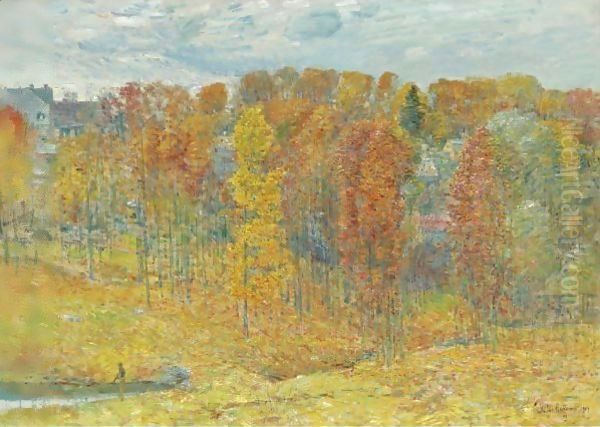 Autumn Oil Painting by Frederick Childe Hassam