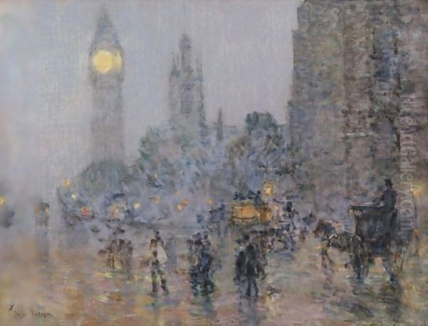 Nocturne-Big Ben Oil Painting by Frederick Childe Hassam