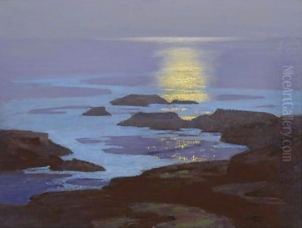 Moonlight, The Coast Of Maine Oil Painting by Edward Henry Potthast