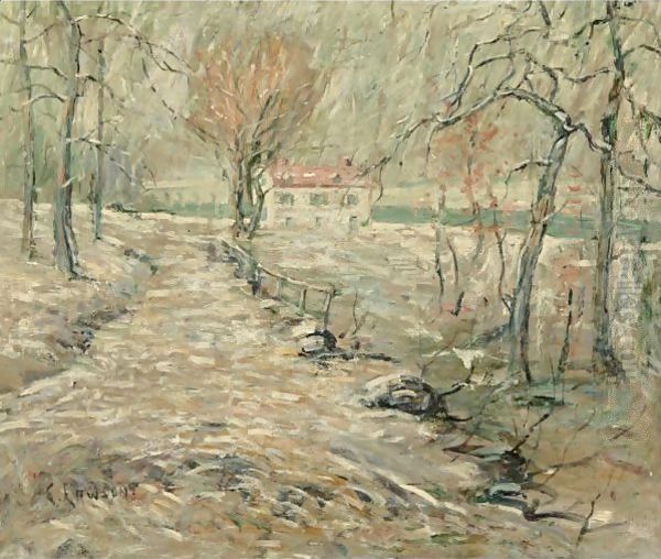 Winter Landscape With House Oil Painting by Ernest Lawson