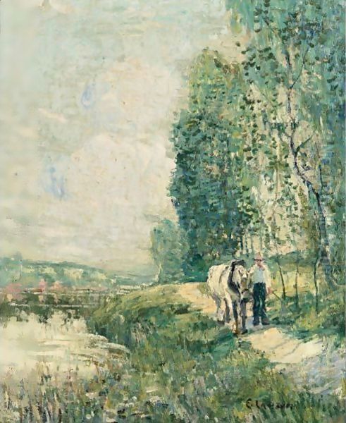 The Towpath Oil Painting by Ernest Lawson