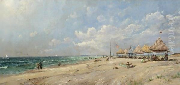 Long Beach Oil Painting by Jasper Francis Cropsey