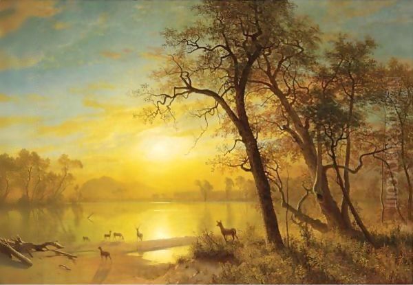 Mountain Lake 3 Oil Painting by Albert Bierstadt