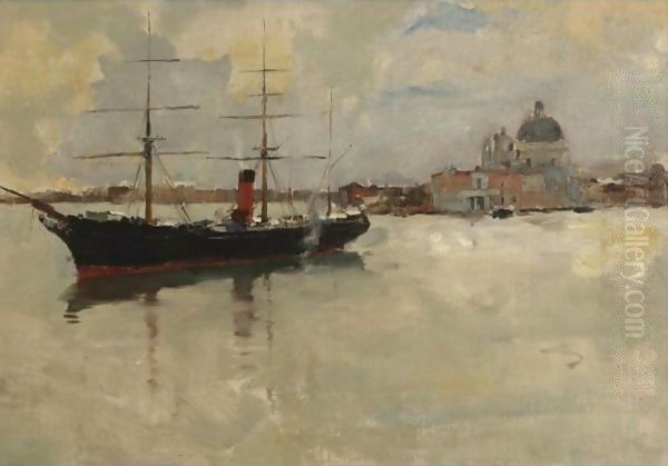 Scene In Venice Oil Painting by Frank Duveneck