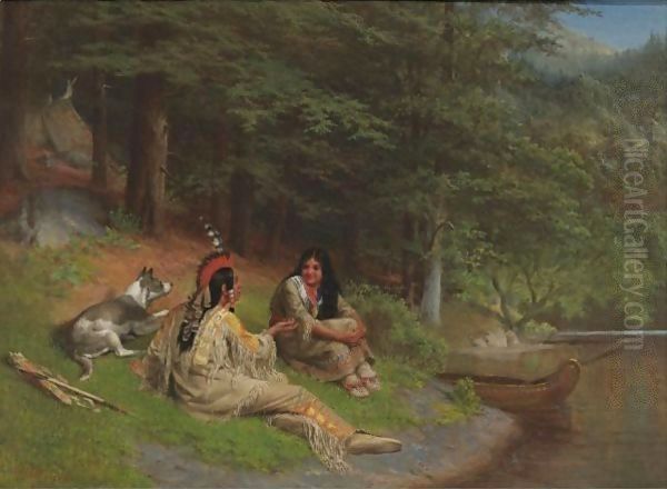 Indian Idyl Oil Painting by William Holbrook Beard