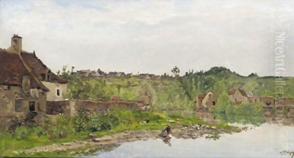 Lavandiere 2 Oil Painting by Hippolyte Camille Delpy