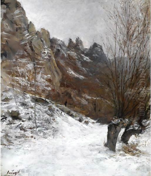 Chemin Dans Les Montagnes Oil Painting by Pericles Pantazis