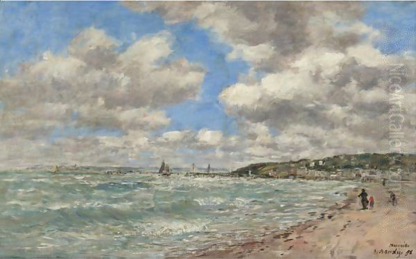 Le Rivage De Deauville Oil Painting by Eugene Boudin