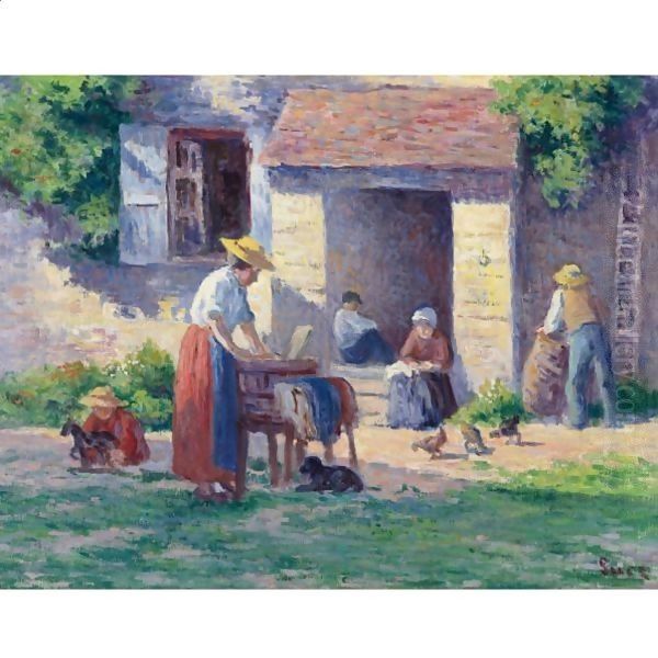 La Ferme A Bessy-Sur-Cure Oil Painting by Maximilien Luce