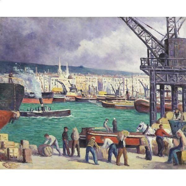 Rouen, Le Port Oil Painting by Maximilien Luce