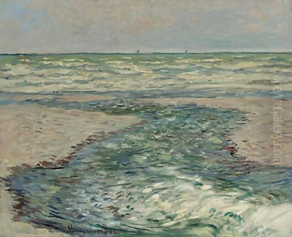 Riviere De Pourville, Maree Basse Oil Painting by Claude Oscar Monet