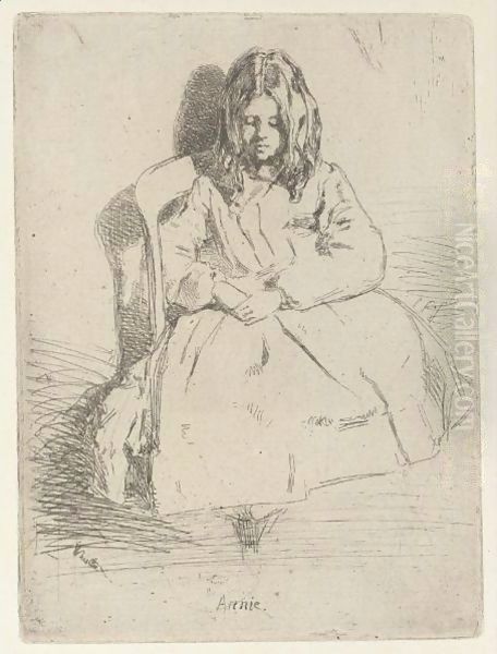 Annie, Seated Oil Painting by James Abbott McNeill Whistler