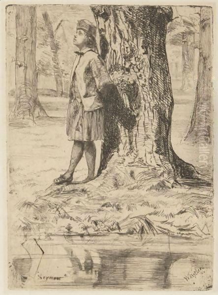 Seymour Standing Under A Tree Oil Painting by James Abbott McNeill Whistler