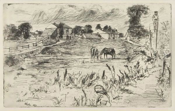 Landscape With The Horse 2 Oil Painting by James Abbott McNeill Whistler