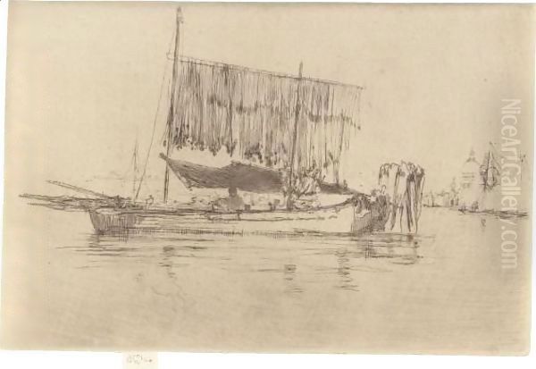 Fishing Boat Oil Painting by James Abbott McNeill Whistler