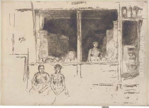 Melon-Shop, Hounsditch Oil Painting by James Abbott McNeill Whistler