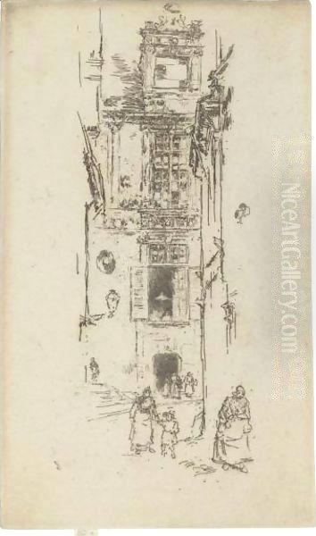 Mairie, Loches Oil Painting by James Abbott McNeill Whistler